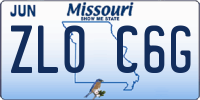 MO license plate ZL0C6G