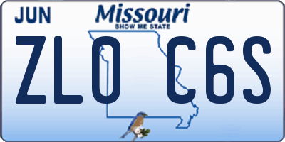 MO license plate ZL0C6S