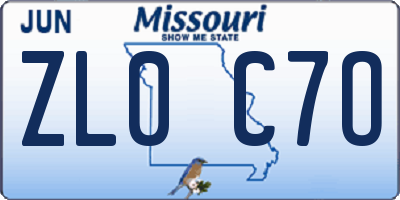 MO license plate ZL0C7O