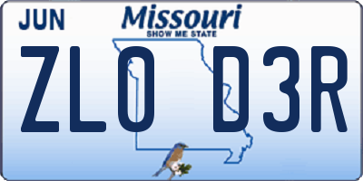 MO license plate ZL0D3R