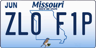 MO license plate ZL0F1P