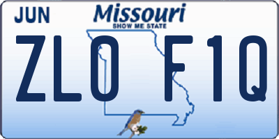 MO license plate ZL0F1Q