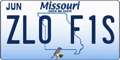 MO license plate ZL0F1S