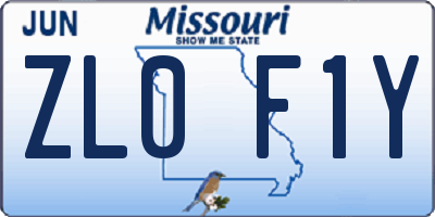 MO license plate ZL0F1Y