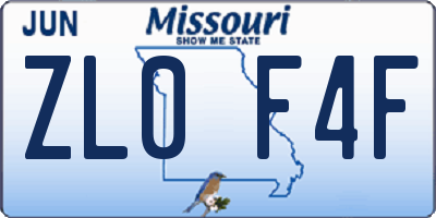 MO license plate ZL0F4F