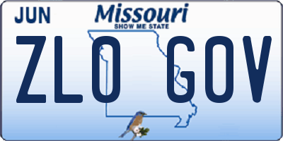MO license plate ZL0G0V