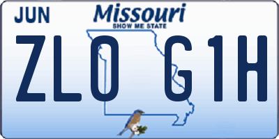 MO license plate ZL0G1H
