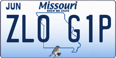 MO license plate ZL0G1P