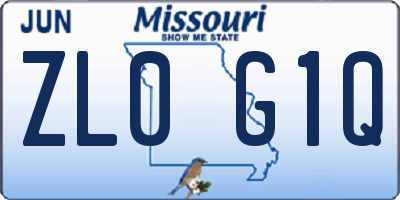 MO license plate ZL0G1Q