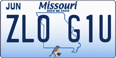 MO license plate ZL0G1U