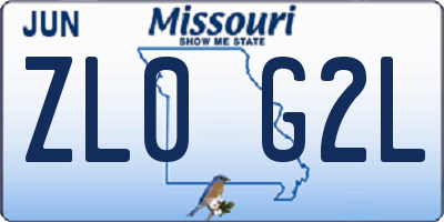 MO license plate ZL0G2L