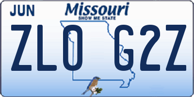 MO license plate ZL0G2Z