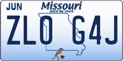MO license plate ZL0G4J