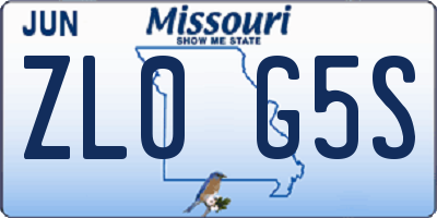 MO license plate ZL0G5S