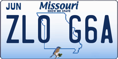 MO license plate ZL0G6A
