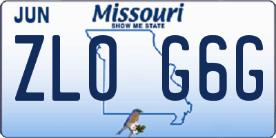 MO license plate ZL0G6G