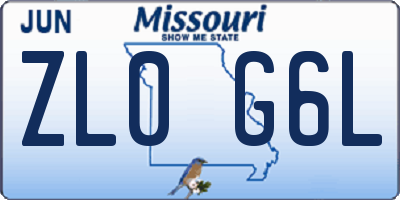 MO license plate ZL0G6L
