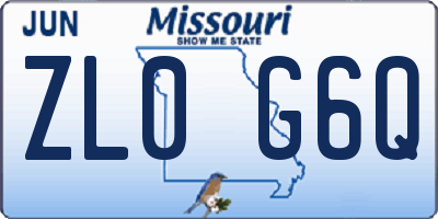 MO license plate ZL0G6Q