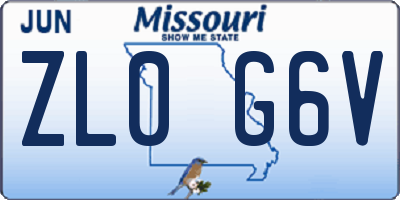 MO license plate ZL0G6V