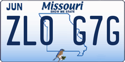 MO license plate ZL0G7G