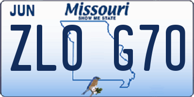 MO license plate ZL0G7O
