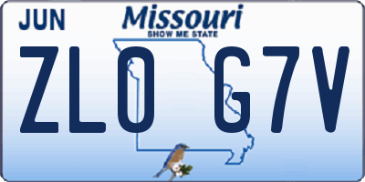 MO license plate ZL0G7V