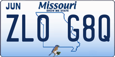 MO license plate ZL0G8Q