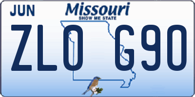 MO license plate ZL0G9O