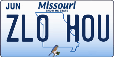 MO license plate ZL0H0U