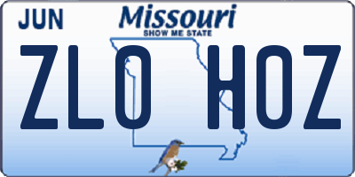 MO license plate ZL0H0Z