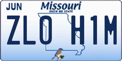 MO license plate ZL0H1M