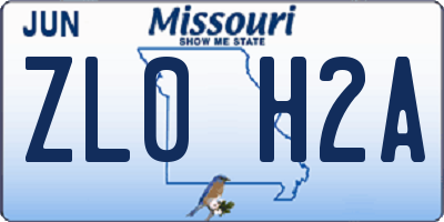 MO license plate ZL0H2A