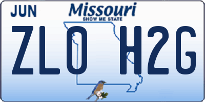 MO license plate ZL0H2G
