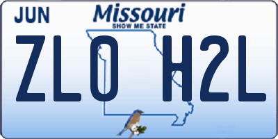 MO license plate ZL0H2L