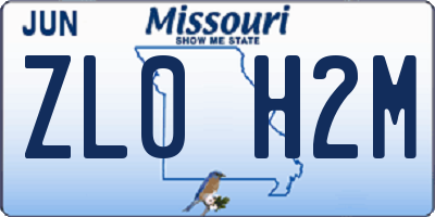 MO license plate ZL0H2M