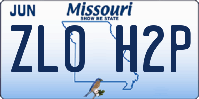 MO license plate ZL0H2P