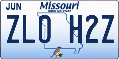 MO license plate ZL0H2Z