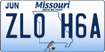 MO license plate ZL0H6A