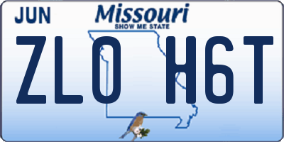 MO license plate ZL0H6T