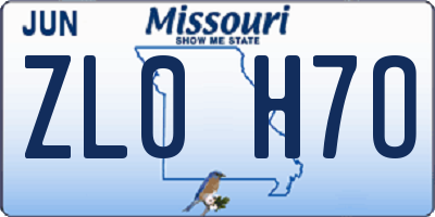 MO license plate ZL0H7O