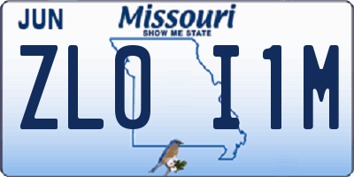 MO license plate ZL0I1M