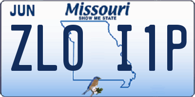 MO license plate ZL0I1P