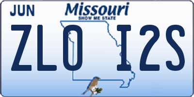 MO license plate ZL0I2S