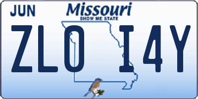 MO license plate ZL0I4Y