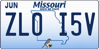 MO license plate ZL0I5V