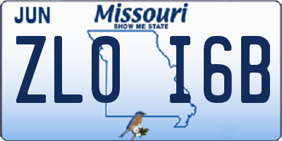 MO license plate ZL0I6B