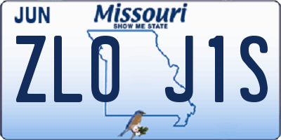 MO license plate ZL0J1S