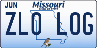 MO license plate ZL0L0G