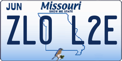 MO license plate ZL0L2E