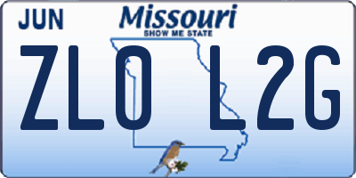 MO license plate ZL0L2G